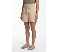 Shorts BOSS ORANGE "Tacolina Premium Damenmode", Damen, Gr. 40, N-Gr, beige (open beige 287), Web, Obermaterial: 80% Viskose, 20% Leinen, unifarben, kurz, Hosen Shorts, High Waist mit doppeltem Bindeb