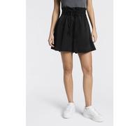 Shorts BOSS ORANGE "Tacolina Premium Damenmode", Damen, Gr. 40, N-Gr, schwarz 001, Web, Obermaterial: 80% Viskose, 20% Leinen, unifarben, kurz, Hosen Shorts, High Waist mit doppeltem Bindeband, Paperb