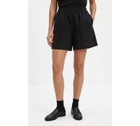 Shorts BOSS ORANGE "Tallan Premium Damenmode", Damen, Gr. 44, N-Gr, schwarz 001, Leinenmischung, Obermaterial: 53% Leinen, 47% Viskose, unifarben, kurz, Hosen Shorts, aus einem Leinen-Mix (92422336-44