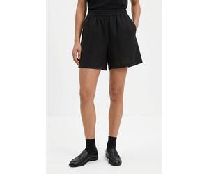 Shorts BOSS ORANGE "Tallan Premium Damenmode", Damen, Gr. 46, N-Gr, schwarz 001, Leinenmischung, Obermaterial: 53% Leinen, 47% Viskose, unifarben, kurz, Hosen Shorts, aus einem Leinen-Mix (92422336-46