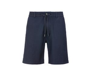 Shorts BOSS ORANGE "Tapered DS", Herren, Gr. 30, N-Gr, blau (dunkelblau404), Web, Obermaterial: 64% Leinen, 36% Polyester, unifarben, regular fit, Hosen Shorts, mit Kordelzug (96460738-30)