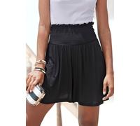 Shorts BUFFALO, Damen, Gr. 36, N-Gr, schwarz, Jersey, Obermaterial: 100% Viskose, unifarben, casual, figurumspielend kurz, Hosen Shorts Strandshorts, mit breitem Smokbund, kurze Hose, weites Bein, bes