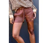 Shorts BUFFALO, Damen, Gr. 40/42, N-Gr, braun, Sweatware, Obermaterial: 60% Baumwolle, 40% Polyester, unifarben, casual, bequem kurz, Hosen, mit aufwendiger Logostickerei (27284269-40) braun