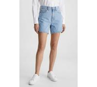 Shorts CALVIN KLEIN JEANS "HI RISE A-LINE SHORT COASTAL LIG", Damen, Gr. 30, N-Gr, coastal light, Denim/Jeans, Obermaterial: 100% Baumwolle, unifarben, A-Linie ca. Mitte Oberschenkel, Hosen Shorts, Hi