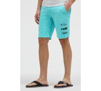 Shorts CAMP DAVID, Herren, Gr. 3XL, Normalgrößen, blau (aqua), Web, Material: 53% Leinen, 47% Baumwolle, bedruckt, regular fit knielang, Hosen Shorts, mit Tunnelzugband (44020938-XXXL) aqua