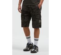Shorts CAMP DAVID, Herren, Gr. 3XL, Normalgrößen, schwarz wood, Rippware, Material: 100% Baumwolle, bedruckt, regular fit knielang, Hosen Shorts, mit All Over Print (41687929-XXXL) schwarz wood