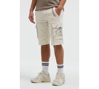 Shorts CAMP DAVID, Herren, Gr. S, Normalgrößen, kitt, Twill, Material: 98% Baumwolle, 2% Elasthan, bedruckt, regular fit knielang, Hosen Shorts, mit Bindeband innen am Bund (30346443-S) kitt