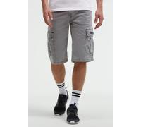 Shorts CAMP DAVID, Herren, Gr. XL, Normalgrößen, grau blau, Twill, Material: 98% Baumwolle, 2% Elasthan, unifarben, regular fit knielang, Hosen Shorts, mit Vintage-Waschung (12907616-XL) grau blau