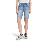 Shorts CARTOON "Damen mit Stickerei", Damen, Gr. 36, Normalgrößen, blau, Obermaterial: 99% Baumwolle, 01% Elasthan, figurbetont kurz, Hosen Shorts, Stickerei (79251003-36) blau