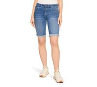 Shorts CARTOON "Damen mit Stickerei", Damen, Gr. 40, Normalgrößen, blau, Obermaterial: 99% Baumwolle, 01% Elasthan, figurbetont kurz, Hosen Shorts (53536632-40) blau
