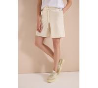 Cecil Shorts Damen Mid Waist Wide Leg – Loose Fit, 97% Baumwolle, 3% Elasthan – Beige (Gr. 27)