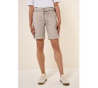 Shorts CECIL, Damen, Gr. 32, beige (boulder beige), Web, Obermaterial: 98% Baumwolle, 2% Elasthan; Band: 100% Polyester, unifarben, comfort fit kurz, Hosen, Middle Waist (69344734-32) boulder beige