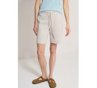 Shorts CECIL, Damen, Gr. XXL (46), beige (grain beige), Stoff, 73% Viskose, 25% Polyester, 2% Elasthan, gestreift, loose fit kurz, Hosen Shorts, in Bermuda-Länge (58273757-XXL) grain beige