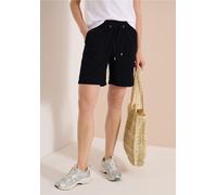 Shorts CECIL, Damen, Gr. XXL (46), schwarz, Web, 75% Baumwolle, 25% Modal, unifarben, loose fit kurz, Hosen Shorts, aus Seersucker-Material (65024801-XXL) schwarz