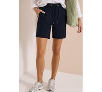 Shorts CECIL, Damen, Gr. XXL (46), universal blau, Web, 66% Baumwolle, 30% Polyester, 4% Elasthan, unifarben, loose fit kurz, Hosen Shorts, Middle Waist (72072202-XXL) universal blau