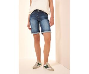 Shorts CECIL "Style Scarlett", Damen, Gr. 31, N-Gr, blau (mid blau used wash), Denim/Jeans, Obermaterial: 78% Baumwolle, 20% Polyester, 2% Elasthan, unifarben, kniefrei, Hosen Shorts, Sommerhose,Jeans