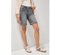 Shorts CECIL "Style Scarlett", Damen, Gr. 33, N-Gr, grau (mid grau used wash), Web, Obermaterial: 78% Baumwolle, 20% Polyester, 2% Elasthan, unifarben, casual, regular fit ca. Mitte Oberschenkel, Hose