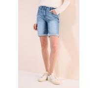 Shorts CECIL "Style Scarlett", Damen, Gr. 34, N-Gr, blau (authentic used wash), Web, Obermaterial: 78% Baumwolle, 20% Polyester, 2% Elasthan, unifarben, slim fit kniefrei, Hosen Shorts, Sommerhose, Je