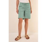 Shorts CECIL "Style Tracey", Damen, Gr. XS (36), N-Gr, grün (matcha grün), Web, Obermaterial: 98% Baumwolle, 2% Elasthan, unifarben, regular fit kniefrei, Hosen Shorts, Sommerhose mit elastischem Bund