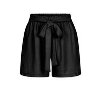 Shorts CLOUD 5IVE "CLOUD 5IVE Musselin Shorts with tie belt", Damen, Gr. XXL, US-Größen, schwarz, 95% Polyester, 5% Elasthan, unifarben, normal, Hosen Shorts (11740757-XXL) schwarz