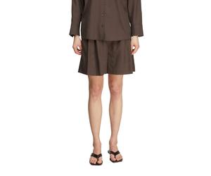 Shorts COMMA, Damen, Gr. 44, N-Gr, braun, Web, Obermaterial: 90% Lyocell, 10% Leinen, unifarben, kurz, Hosen Shorts, Sommer-Shorts im Rock-Look (74961143-44) braun