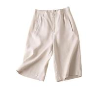 Shorts Damen Sport Knielang Leinenhose Damen Sommer Damen Shorts Sommer Reithose Outdoor Arbeitsshorts Damen Sport Shorts Leichte Loose Leinenhose Freizeitshorts Damen Arbeitshosen Frauen Damen-Shorts