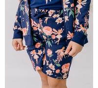 Shorts Dunkelblau Feen & Blumen Allover Bio-Baumwolle GOTS - Walkiddy 116