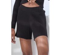 Shorts FRENCH CONNECTION, Damen, Gr. 40/42, N-Gr, schwarz, Rippstrick, Obermaterial: 50% Viskose (LENZING™ ECOVERO™), 28% Polyester, 22% Polyamid, unifarben, bequem kurz, Hosen Shorts, in lockerer Wei
