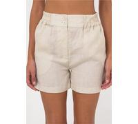 Shorts FRESHLIONS "Amara", Damen, Gr. M, EURO-Größen, beige, 100% Leinen, unifarben, kurz, Hosen Shorts, im klassischen Design (92590552-M) beige