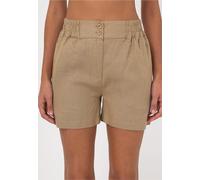 Shorts FRESHLIONS "Amara", Damen, Gr. M, EURO-Größen, braun, 100% Leinen, unifarben, kurz, Hosen Shorts, im klassischen Design (45933933-M) braun