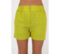 Shorts FRESHLIONS "Amara", Damen, Gr. M, EURO-Größen, grün, 100% Leinen, unifarben, kurz, Hosen Shorts, im klassischen Design (29153969-M) grün