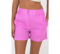 Shorts FRESHLIONS "Amara", Damen, Gr. S, EURO-Größen, pink, 100% Leinen, unifarben, kurz, Hosen Shorts, im klassischen Design (82290668-S) pink