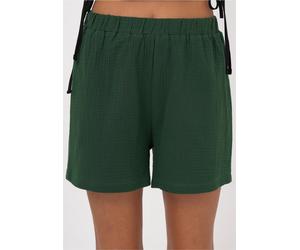 Shorts FRESHLIONS "Zara", Damen, Gr. L, EURO-Größen, grün, 100% Baumwolle, unifarben, kurz, Hosen Shorts, im einfarbigen Design (62617718-L) grün