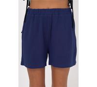 Shorts FRESHLIONS "Zara", Damen, Gr. M, EURO-Größen, blau (dunkelblau), 100% Baumwolle, unifarben, kurz, Hosen Shorts, im einfarbigen Design (60560621-M) dunkelblau