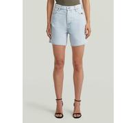 Shorts G-STAR "Jett High Short Clean Edge", Damen, Gr. 27, beached faded blau galena, Obermaterial: 95% Baumwolle, 5% Baumwolle, Hosen Shorts (75393810-27) beached faded blau galena