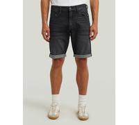 Jeansshorts G-STAR "Mosa", Herren, Gr. 32, N-Gr, schwarz (worn in schwarzbird), Denim/Jeans, Obermaterial: 99% Baumwolle, 1% Elasthan, regular fit kniefrei, Jeans Jeansshorts, mit Umschlagsaum (777216