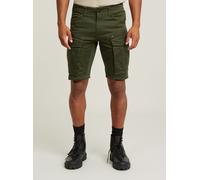 Shorts G-STAR "Rovic Zip Regular Shorts", Herren, Gr. 31, dk bronze grün, Obermaterial: 97% Baumwolle, 3% Elasthan, Hosen Shorts (91933913-31) dk bronze grün
