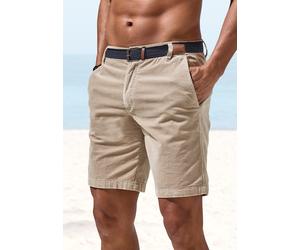 Shorts H.I.S "Bermuda, Cordhose", Herren, Gr. 38, N-Gr, beige, Cord, Obermaterial: 98% Baumwolle, 2% Elasthan, unifarben, regular fit kurz, Hosen Shorts, aus elastischer Cord-Qualität (14772439-38) be