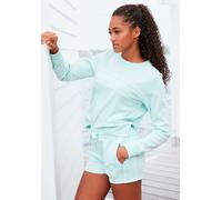 Shorts H.I.S, Damen, Gr. 40/42, N-Gr, grün (hellmint), Interlock, Obermaterial: 60% Baumwolle, 40% Polyester, unifarben, Basic, bequem ca. Mitte Oberschenkel, Hosen Shorts, mit Piping an der Seite (12