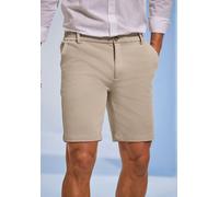Shorts H.I.S "Dehnbund-Hose mit seitlichem Gummizug, auch in großen Größen", Herren, Gr. 42, N-Gr, beige, Jersey, Obermaterial: 73% Baumwolle, 17% Polyamid, 10% Elasthan, comfort fit kurz, Hosen Short