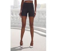 Shorts H.I.S, Damen, Gr. 44/46, N-Gr, schwarz, Obermaterial: 70% Baumwolle, 25% Polyester, 5% Elasthan, unifarben, Basic, Hosen, im Schlupfhosen Style (99223928-44) schwarz