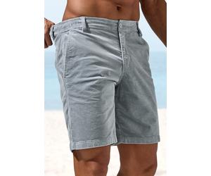 Shorts H.I.S "sommerliche Bermuda, Cordhose", Herren, Gr. 38, N-Gr, grau, Cord, Obermaterial: 98% Baumwolle, 2% Elasthan, unifarben, kurz, Hosen Shorts (39242532-38) grau