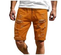 Shorts Herren Kurze Hosen Sommer 2026 Freizeit Hell Destroyed Vintage Washed Trendy Denim Jeans Baggy Jorts Bermuda Jeanshose Sommerhose Freizeithose Hose Cargohose (Kaffee,XL)