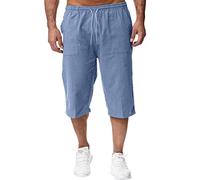 Shorts Herren Sommer 3/4 Hose Bermuda Sommer Baumwolle Kurze Hosen Outdoor Sport Jogginghose Mit Taschen Männer Jungen Freizeit Bequeme Kurz Herrenshorts Sommerhose Sportshorts Turnhose