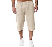 Shorts Herren Sommer 3/4 Hose Bermuda Sommer Baumwolle Kurze Hosen Outdoor Sport Jogginghose Mit Taschen Männer Jungen Freizeit Bequeme Kurz Herrenshorts Sommerhose Sportshorts Turnhose