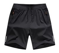Shorts Herren Sportshorts Kurz Hosen Streifen Jogginghose Sommer Traininghose Mit Taschen Elastischer Bund Und Atmungsaktive Zum Fitness, Running, Gym, Basketball Männer Baumwolle Bermuda Tennishose