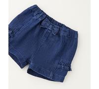 Shorts IDO "BABY GIRL SHORT", Mädchen, Gr. 6, EURO-Größen, washed blau, 65% Baumwolle, 35% Lyocell, Hosen Shorts (30744909-68) washed blau