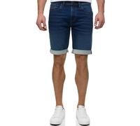 Shorts INDICODE "INDelmare", Herren, Gr. S, N-Gr, blau (work blau), Web, Obermaterial: 77% Baumwolle, 21% Polyester, 2% Elasthan, unifarben, regular fit knielang, Hosen Shorts (26103457-S) work blau