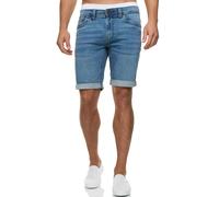Shorts INDICODE "INDelmare", Herren, Gr. XXL, N-Gr, blau (salty bleach), Web, Obermaterial: 77% Baumwolle, 21% Polyester, 2% Elasthan, unifarben, regular fit knielang, Hosen Shorts (37570850-XXL)