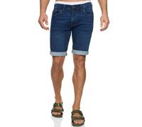 Shorts INDICODE "INDelmare", Herren, Gr. XXL, N-Gr, blau (work blau), Web, Obermaterial: 77% Baumwolle, 21% Polyester, 2% Elasthan, unifarben, regular fit knielang, Hosen Shorts (26103457-XXL) work bl